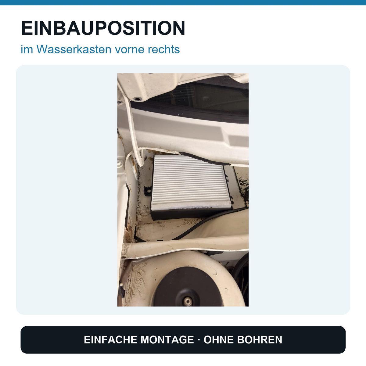 Pollenfilter Nachrüstsatz Innen für Allergiker VW Golf II MK2 Jetta 2