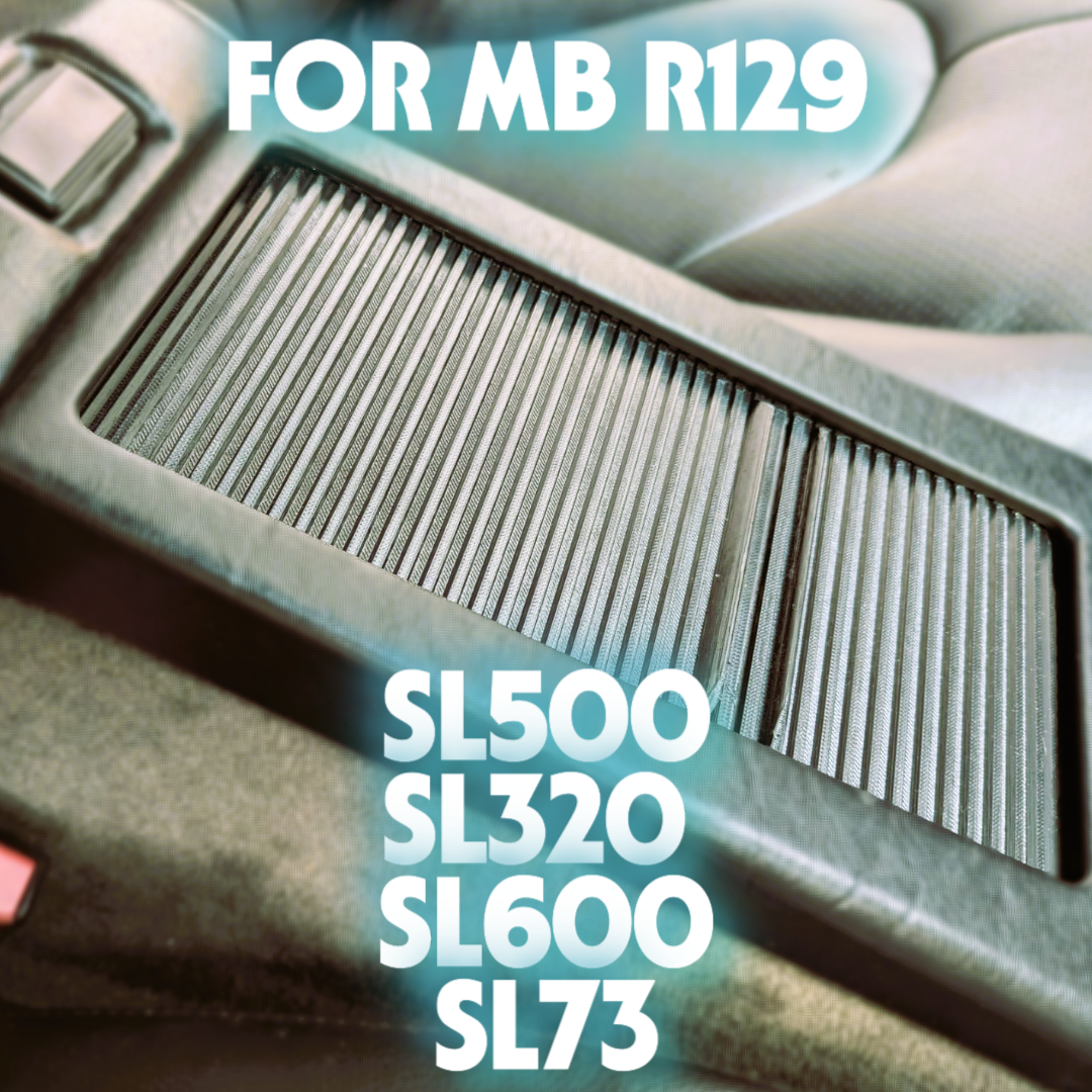 "Slide-n-Hide" Zweiteiliges Rollo für Mercedes R129 SL320 500 73 500SL 300SL Mittelkonsole Jalousie schwarz