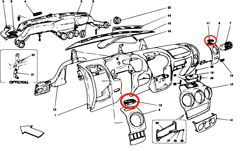 Lüfterdüse Einsatz Air Vent für Ferrari F430 Rechts Links Set Nachfertigung Düse