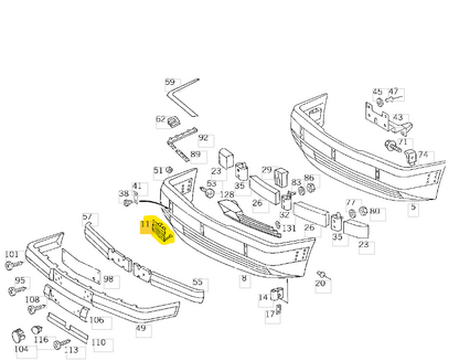 Tow Hook Cover in AMG Stoßstange für Mercedes Benz W124 C124